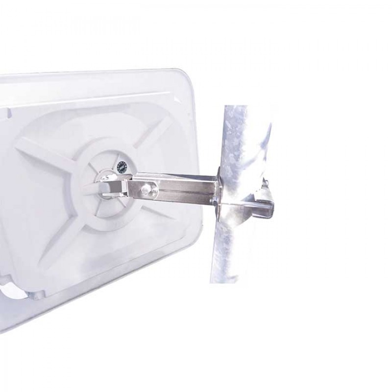 Mirall de tràfic amb marc vermell i blanc